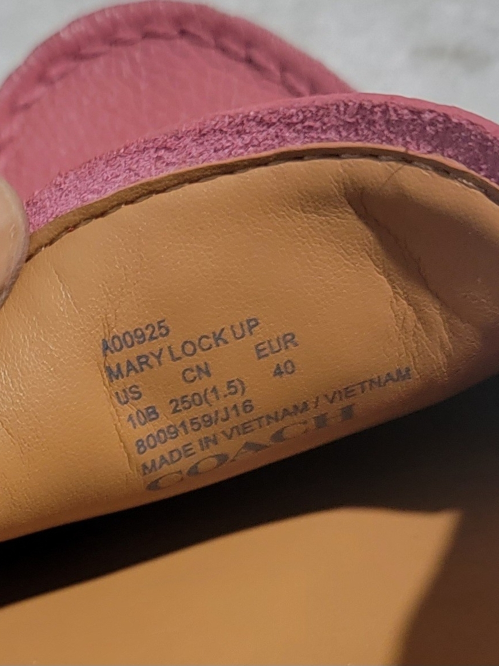 Coach Rose Pink Pebbled Leather Loafers - Picture 3 of 6